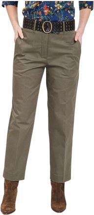 Nine In The Morning Reguliere Crop Chino Broek - Dames - Vrijetijds broeken - Groen - W25 - Broeken