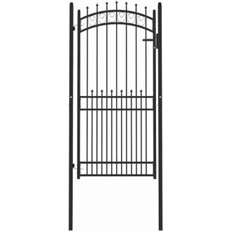 vidaXL Puerta De Cerca Con Picos Negro 100 X 200 Cm Vidaxl