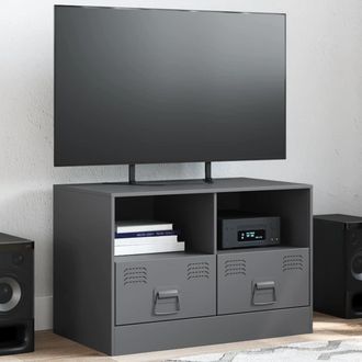 vidaXL Vidaxl - Mueble Para Tv De Acero Gris Antracita 67x39x44 Cm