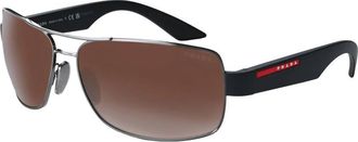 Prada Brown Gradient Wrap Mens Sunglasses PS 50ZS 5AV02P 65