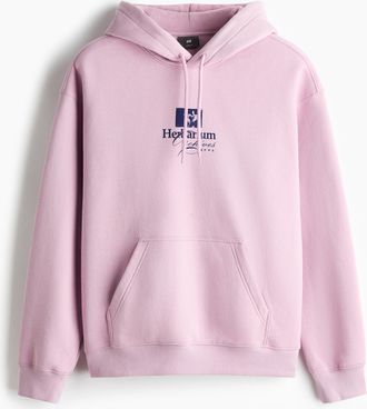 H&M Bedruckter Hoodie in Oversized Fit - Pink