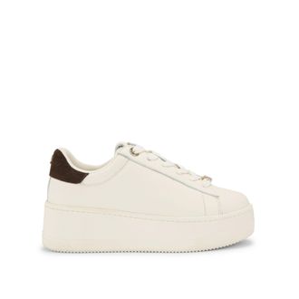 Kurt Geiger Womens Leather Logic Sneakers - White - Size UK 8