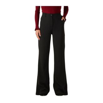 Ydence Ydence, Broeken, Dames, Zwart, L, Polyester, Zwarte Elegante Broek Solange Tall