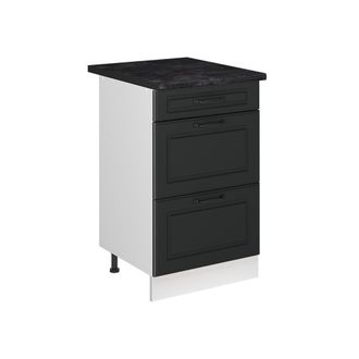 Vicco Mueble Bajo De Cocina R-line, Antracita Casa De Campo/blanco, 50 Cm Encimera Antracita, Vicco
