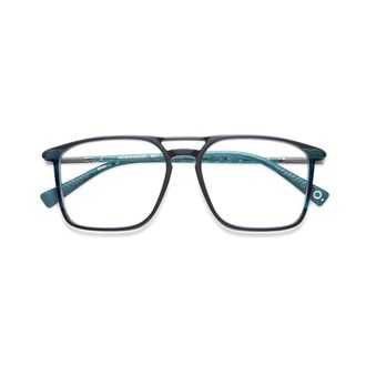 Etnia Barcelona Meteor Crater Rectangular Frame Eyeglasses with Teal Accents