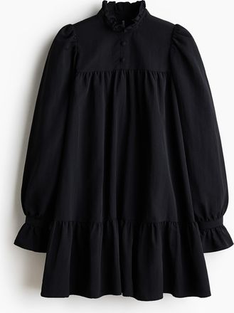 H&M Kleid mit Volantkragen - Schwarz