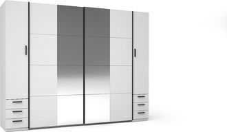 Vente-Unique Armario con 6 cajones y 4 puertas - Con espejo - L270 cm - Blanco - ARVOLIA