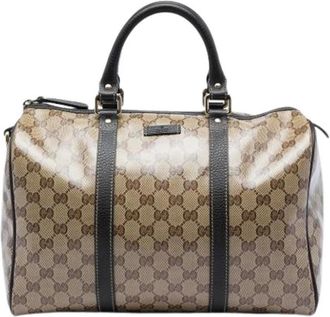 Gucci Pre-owned Boston Bag - Dames - Vintage Handtas - Beige - ONE Size - Leer - Vintage
