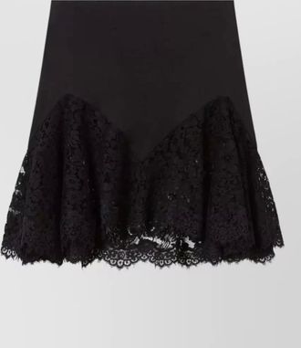 Stella McCartney satin high-waisted floral lace-trim mini skirt