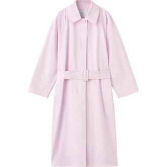Mango Long Trench Coat With Belt in Pink at Nordstrom, Size Medium