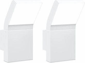 vidaXL Vidaxl - Lámparas de pared led de exterior 2 uds aluminio fundido blanco