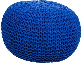 Wanderlust Deco Wanderlust Deco - Puff De Algod&oacute;n Trenzado Azul 38x38x28