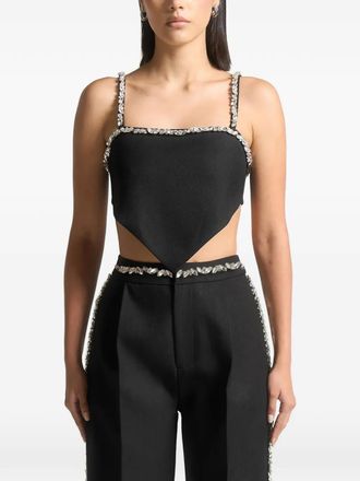Mani&egrave;re De Voir Eloise embellished-strap top - Black
