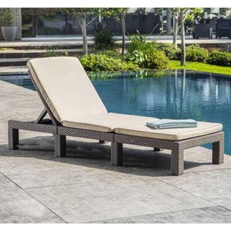 Keter Chaise Longue Avec Coussin Daytona Cappuccino