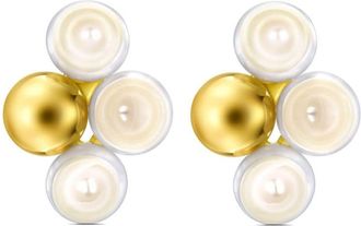 Tasaki 18kt yellow gold M/G Sliced Sphere pearl earrings - women - 18kt Yellow Gold/Freshwater Pearl - One Size