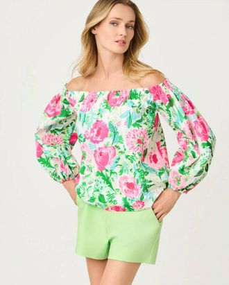 Lilly Pulitzer Siloe Off The Shoulder Top In Multi Poppy Party