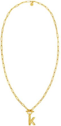 Petit Moments Paper Clip Initial Toggle Necklace in Gold-K at Nordstrom