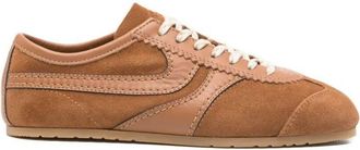 Dries Van Noten Suede Sneakers With Leather Inserts Shoes