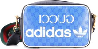 Gucci x adidas Shoulder Bag GG Coated Canvas Small crossbody bag - Blauw