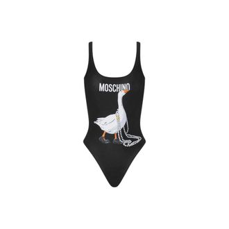 Moschino One-piece, female, Black, Size: 2XS Goose Lycra One-piece Swimsuit