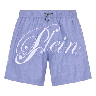 Philipp Plein Ba&ntilde;ador Monograma Signature - Swimwear - Hombre - Azul - 2XL