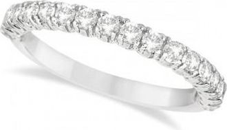 Allurez Half-Eternity Pave-Set Lab Grown Diamond Stacking Ring 14k White Gold (0.75ct)