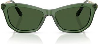 Swarovski 56mm Cat Eye Sunglasses in Transparent Green /Dark Green at Nordstrom