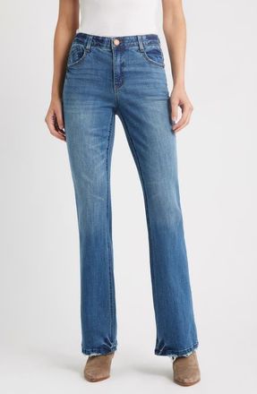 Wit & Wisdom Madison AbSolution High Waist Itty Bitty Bootcut Jeans in Mid Blue Artisanal at Nordstrom, Size 16P