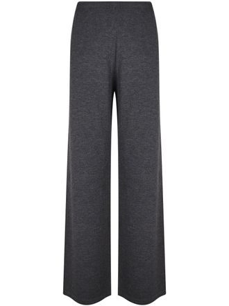 Eleh Soft Wool Elastic Waistband Wide-Leg Pants