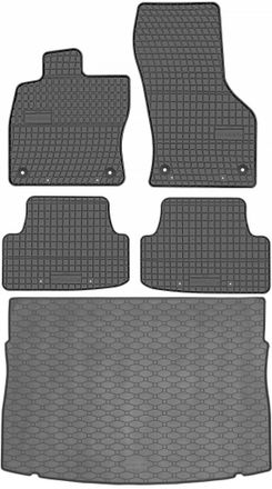 OEM Juego De Alfombrillas De Goma Para Coche Y Alfombrilla Para Maletero Para Vw Golf Vii Hatchback (2012-2019)