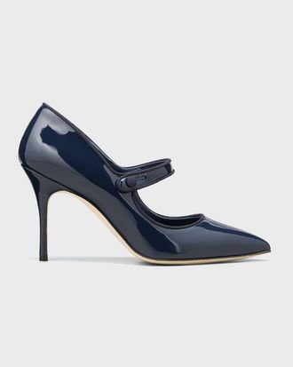 Manolo Blahnik Patent Leather Mary Jane Pumps