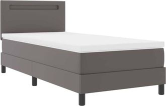 vidaXL Estructura De Cama Con Colch&oacute;n Gris 90 X 190 Cm Cuero Sint&eacute;tico Vidaxl