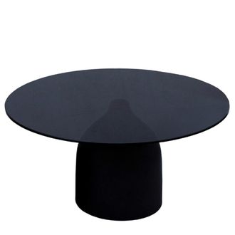 Moloo de centro D70 cm cristal negro y acero lacado