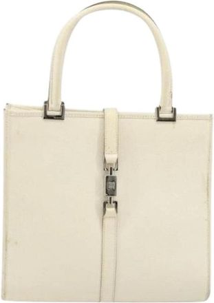 Gucci Pre-owned Vintage jackie handtas - Dames - Vintage Handtas - Beige - ONE Size - Leer - Vintage