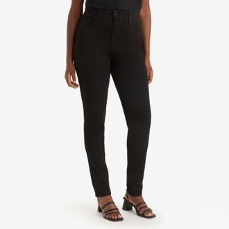 Levi's Womens Levis 721 High-Rise Skinny Jeans in Black Cotton - Size 27W/32L