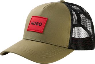 HUGO BOSS Baseball Cap HUGO Kody-PL, Herren, open gr&uuml;n 389, Stoff, Kunstfaser, unifarben, Caps Baseball Cap, im Tucker Style, mit HUGO Patch