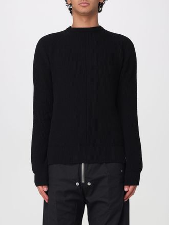 Rick Owens Wool Crewneck Jumper with Dropped Shoulders and Ribbed Trims