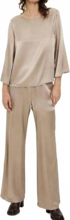 Michael Stars Rachelle Satin Wide Boatneck Top In Macadamia