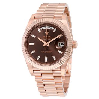 Rolex Day-Date 40 Chocolate Dial 18K Everose Gold President Automatic Mens Watch 228235CHDP