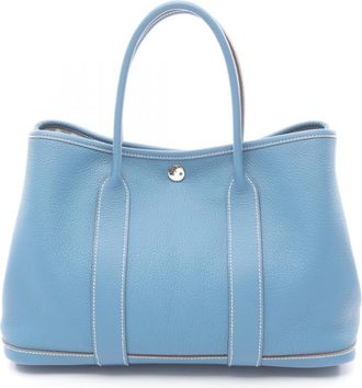 Herm&egrave;s Blue Buffle Sindhu Leather Tote Bag (Pre-Owned)