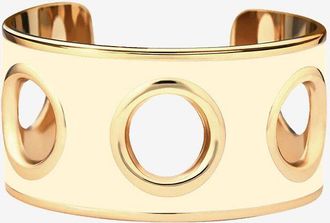 Bangle Up Emaillierte Manschette Eyelet Blanc Sable - 3 cm