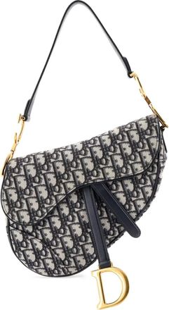 Dior Saddle Handbag Oblique Canvas Medium shoulder bag - Blu