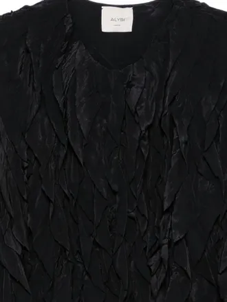 Alysi Ruffled Texture Jacket - Black
