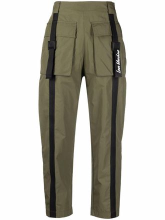 Love Moschino flap-pockets cotton-blend parachute trousers - women - Cotton/Polyamide/Polyester - 38 - Green