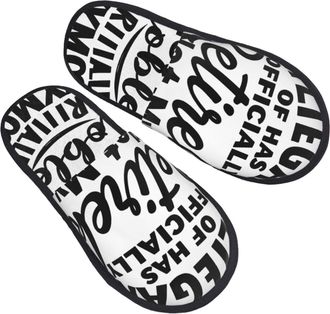 Generic Fluffy Slippers Officially Retired Not My Problem Anymore Pattern Fuzzy Slippers Flat Washable Slides For Party Bedroom Spa L