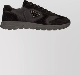 Prada lace up sneakers suede panels