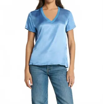 Nation Ltd June V-Neck Tee In Harbor Blue