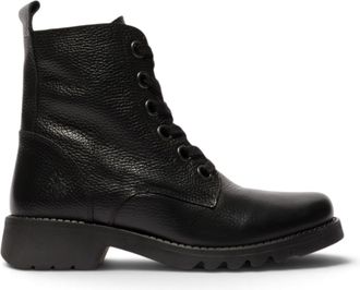 FLY London Fly London Womens Black Leather Lace-Up Heeled Ankle Boots - RAMY488
