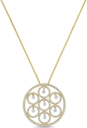 Bony Levy 18K Gold Liora Natural Dancing Diamond Medallion Pendant Necklace in 18K Yellow Gold at Nordstrom, Size 18