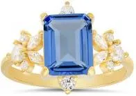 Queen Jewels Emerald Cut Cubic Zirconia Ring in Gold at Nordstrom Rack, Size 10
